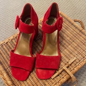 Red Suede Vionic Chardonnay Sandal